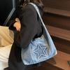 Large Capacity Canvas Shoulder Bag Leisure Women Handbag Temperament Denim Tote Bag  Women