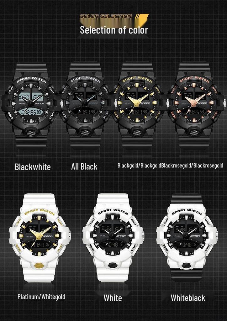 Sanda Luminous Unisex Multifunctional Casual Electronic Watch