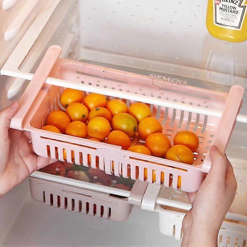 Refrigerator Sliding Storage Box Refrigerator Partition Layer Refrigerator Storage Refrigerator Partition Layer (4 Apricots)
