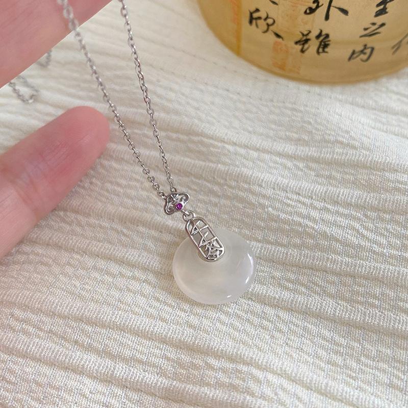 Xiangyun Ping An Buckle Necklace New Chinese Style Versatile Daily Style Collar Chain