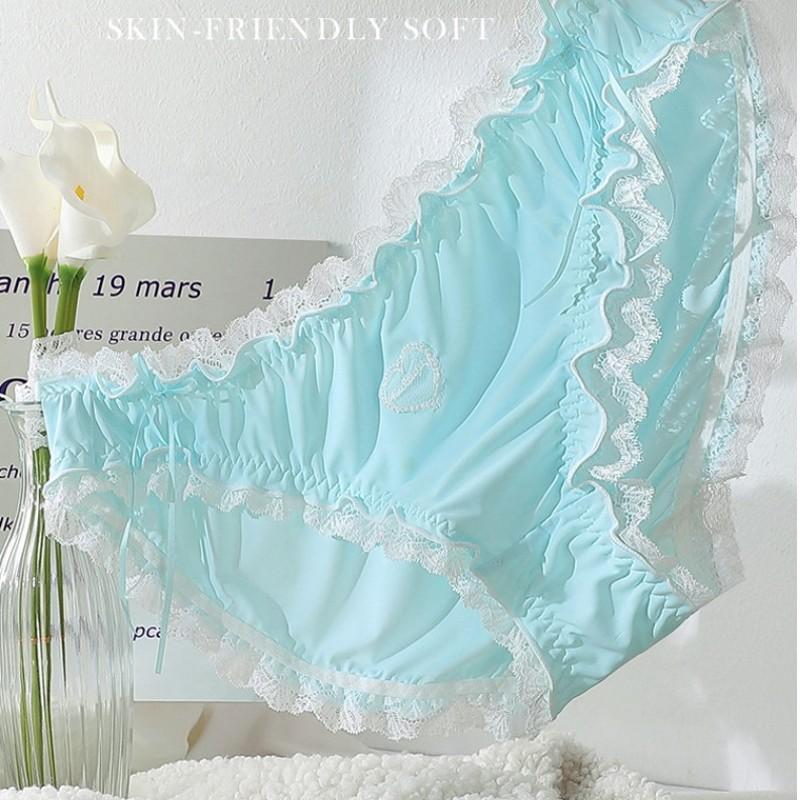 XL to 4XL Plus size Lolita Panties Japanese-Inspired Soft Lace Maiden briefs Comfort-Fit Leg Openings Sweat fairy underpant Sexy underwear