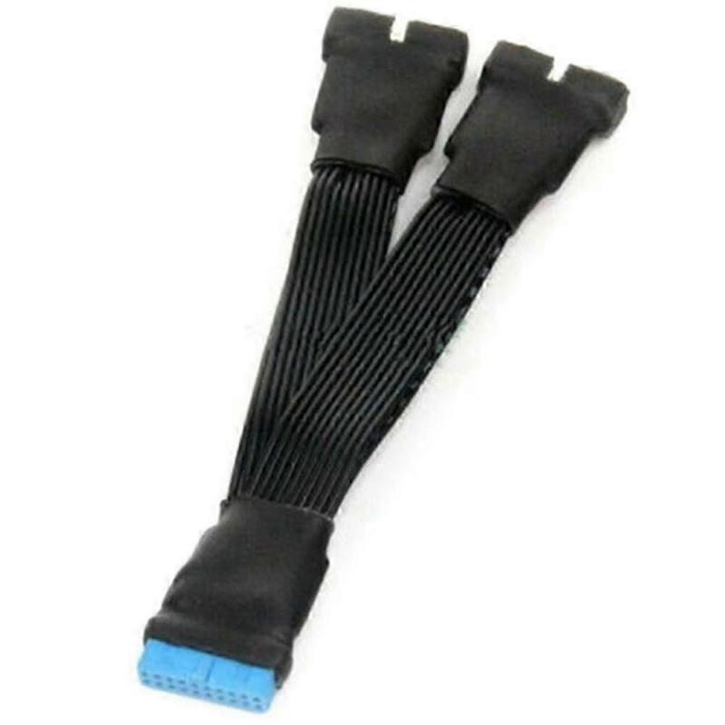 2pcs Motherboard Usb 3.0 19pin Header 1 To 2 Extension Splitter Cable,12cm 19pin Internal Extension