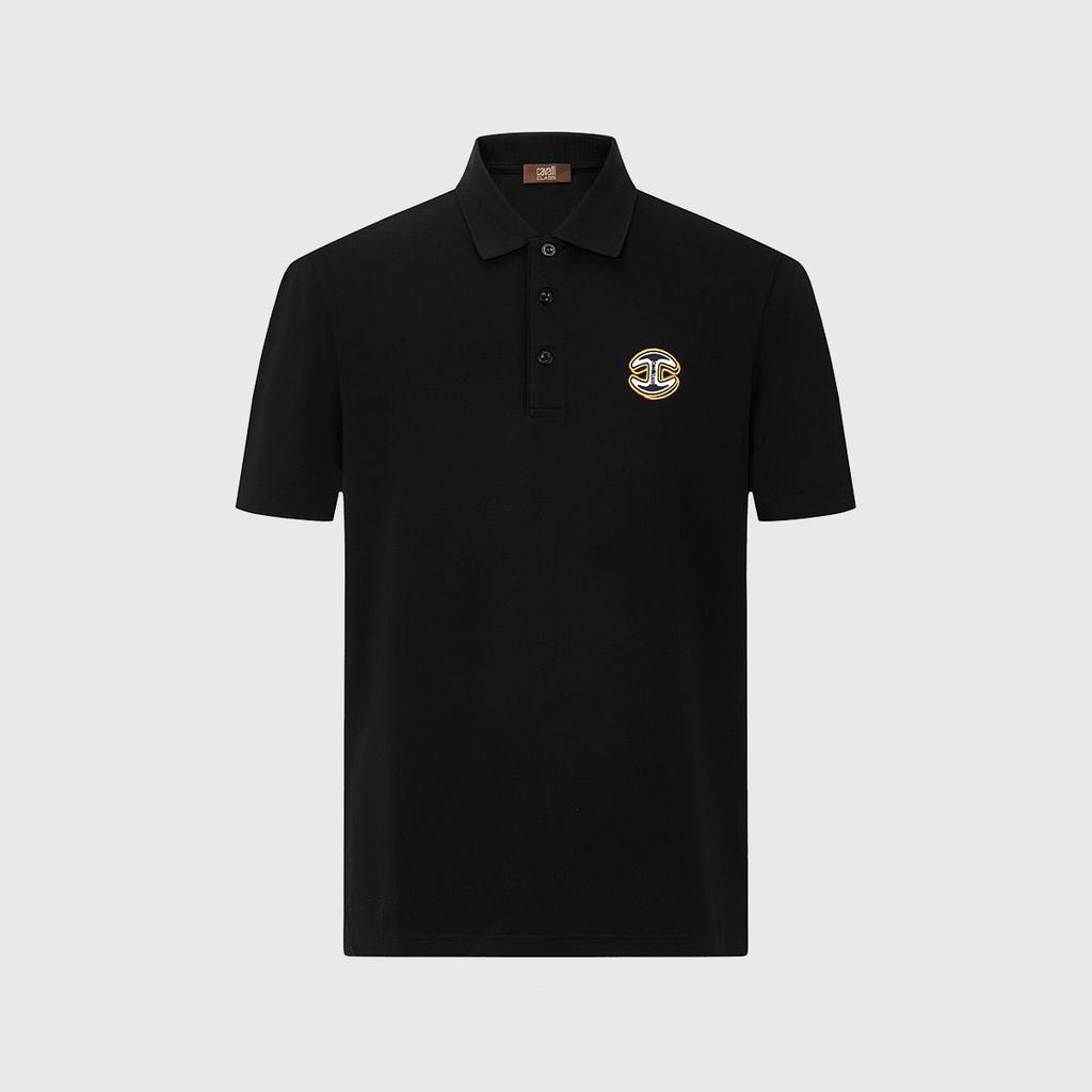Men's Spring and Summer Exquisite Embroidery Versatile Polo Collar Shirt