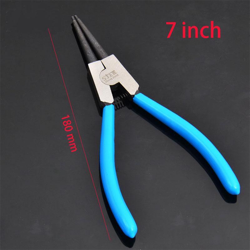 

Набор 7-дюймовых плоскогубцев для стопорных колец Сверхпрочный Внутренний/Наружный Набор плоскогубцев для стопорных колец Прямые Изогнутые губки для снятия стопорных колец