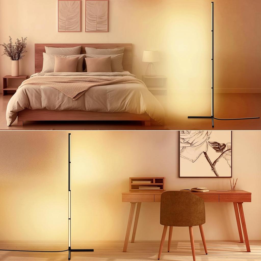 Corner Floor Lamp, 5.3ft Standing Lamp, LED Reading Light for Living Room, Bedroom, Office, Study Room (Warm White)