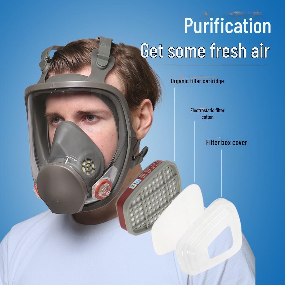 6800 Vollgesichtsmaske aus Silikon: Schutz vor Gasen, Staub, Chemikalien, Sprühfarben, Pestiziden, Schweißen und Brandschutz