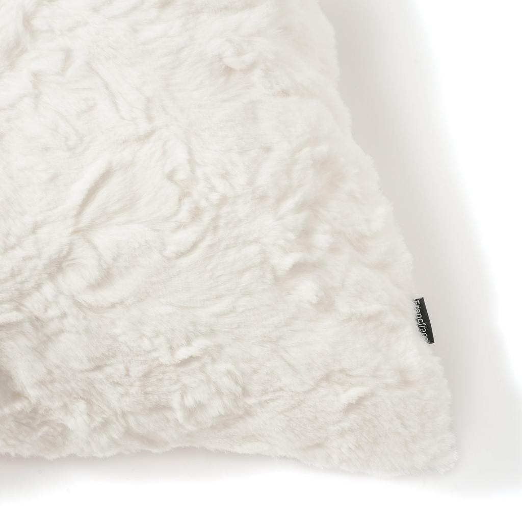 Francfranc Fur Cushion Cover, 45cm X 100cm, White (A-112) - Simple, Solid Color, Perfect for Interior Redecoration