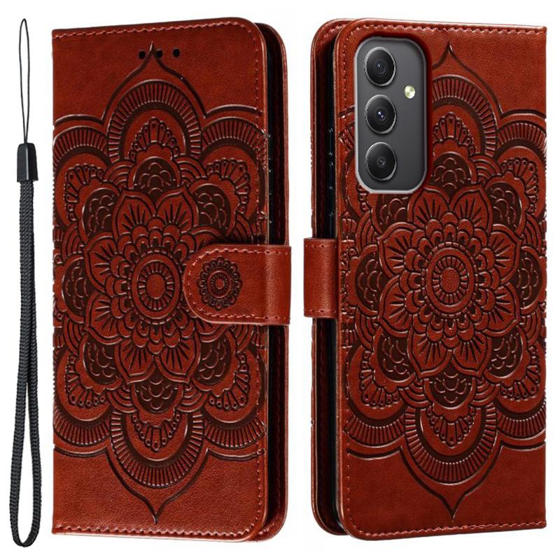 For Samsung Galaxy A35 5G Case PU Leather Mandala Imprinted Design Wallet Phone Cover