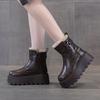 thick-soled snow boots winter new leather thickened warm cotton shoes velvet Martin short boots