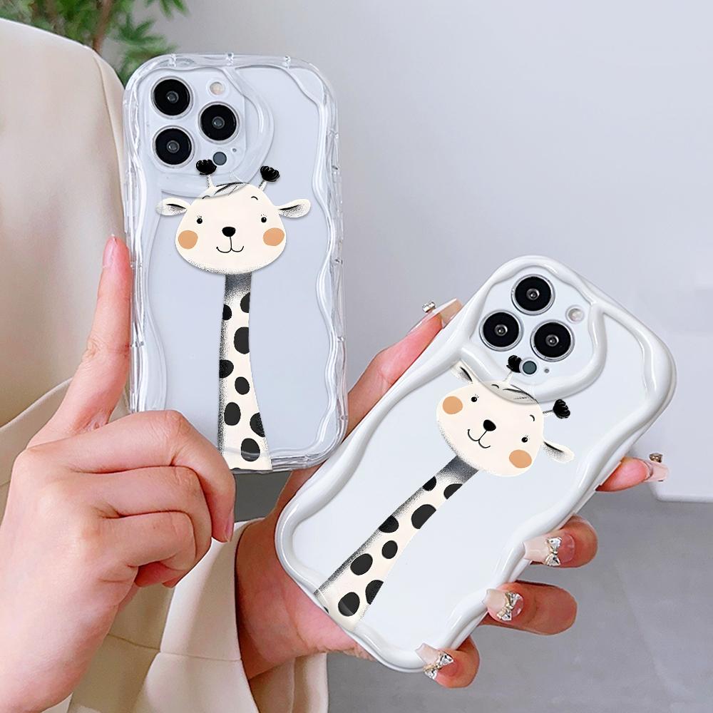 Cute Cartoon Pattern Cream Texture Casing Wavy Edge Soft Silicone Cover Phone Case for Xiaomi Redmi