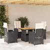VidaXL Garden Dining Set with Cushions 5pcs, Patio Table, Patio Furniture, Outdoor Furniture, Black 3277314