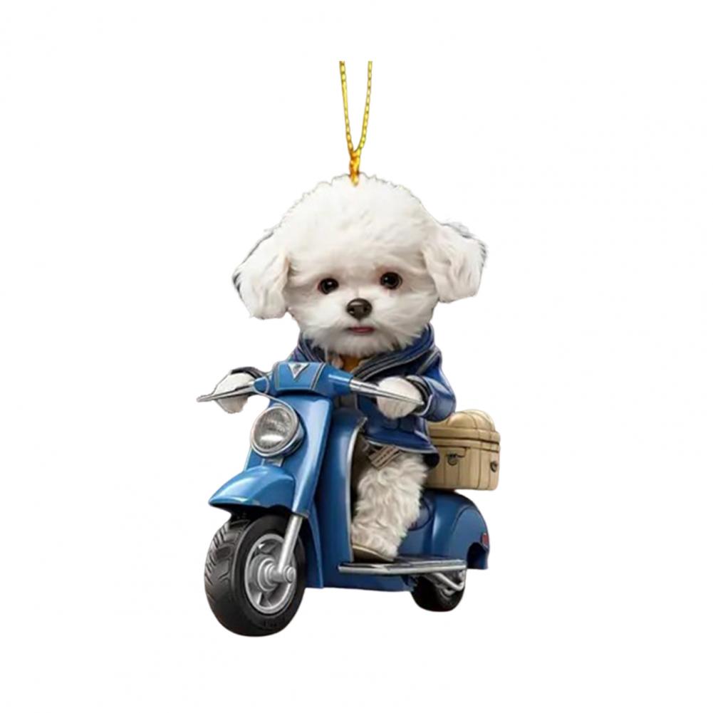 

2D Puppy Dog Pendant Rearview Mirror Decoration with Lanyard Easy to Hang Cute Animal Hanging Ornament Popular Color Car Accesso
