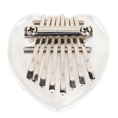 Thumb Piano 8 Keys Mini Portable Acrylic Material Decoration Gift Musical Instrument(Heart Shaped Crystal )