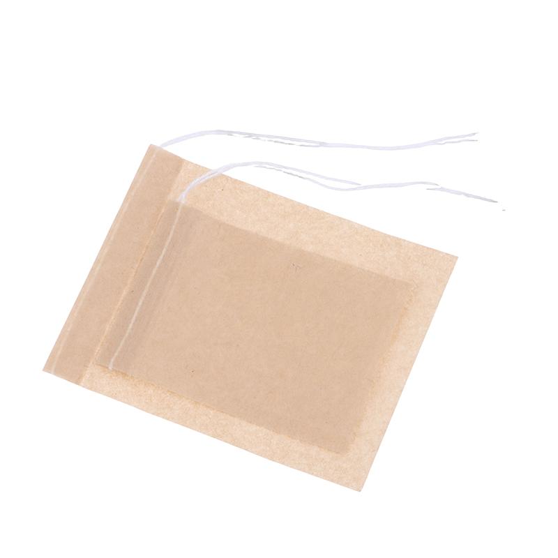 100Pcs Natural Filter Paper Tea Bag Empty Drawstring Biodegradable Wood Pulp Teabags For Loose Leaf Tea Steeping