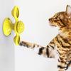 Windmill Cat Toy Interactive Spinner Pet Toys with Catnip And LED Light Cat Face Massage Brush with Suction Cup for Indoor Cats