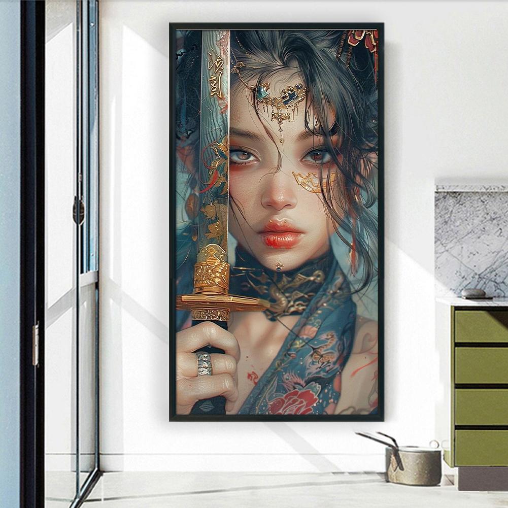 Full Embroidery Cotton Thread 14CT Printed Girl Cross Stitch Kit Art