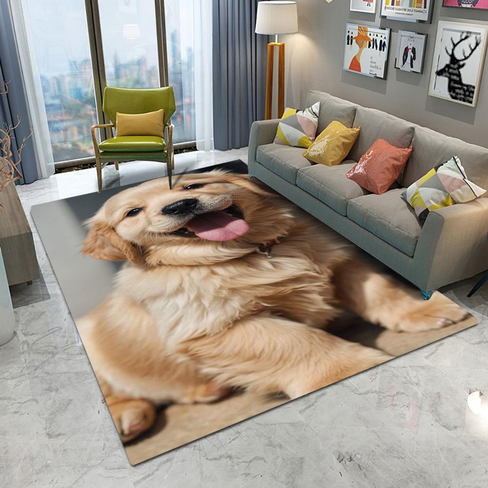 

Милий золотистий собака посмішка килим мультфільм вітальня спальня кухня диван вхідний килимок нековзкий миючий кавайний декоративний килимок 80*120cm