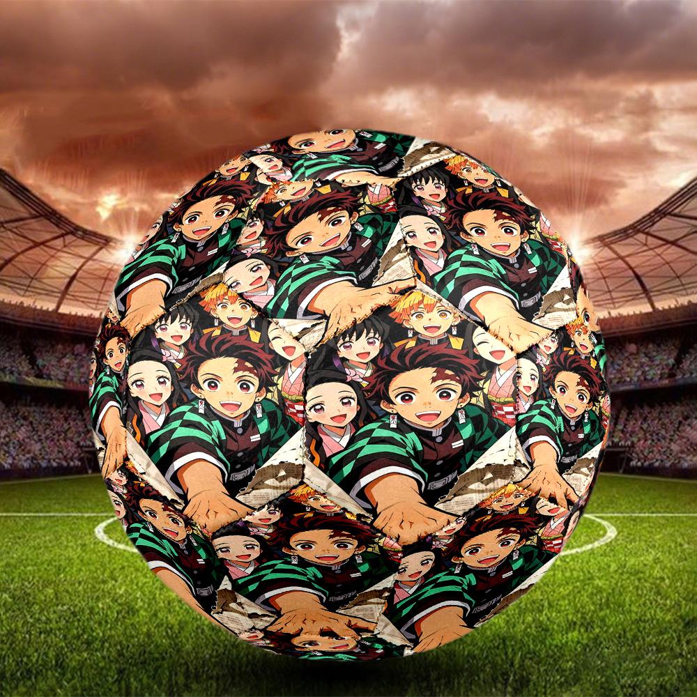 Pallone da Calcio Dimensione 5 con Stampa Demon Slayer, Pallone da Calcio Standard per Partite Sportive e Allenamenti di Squadra, Regalo Ideale per i Fan del Calcio