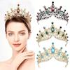 European and American Retro Baroque Crown Large Horse Eye Water Diamond Crown Headband  Wedding Updo  Alloy Accessories