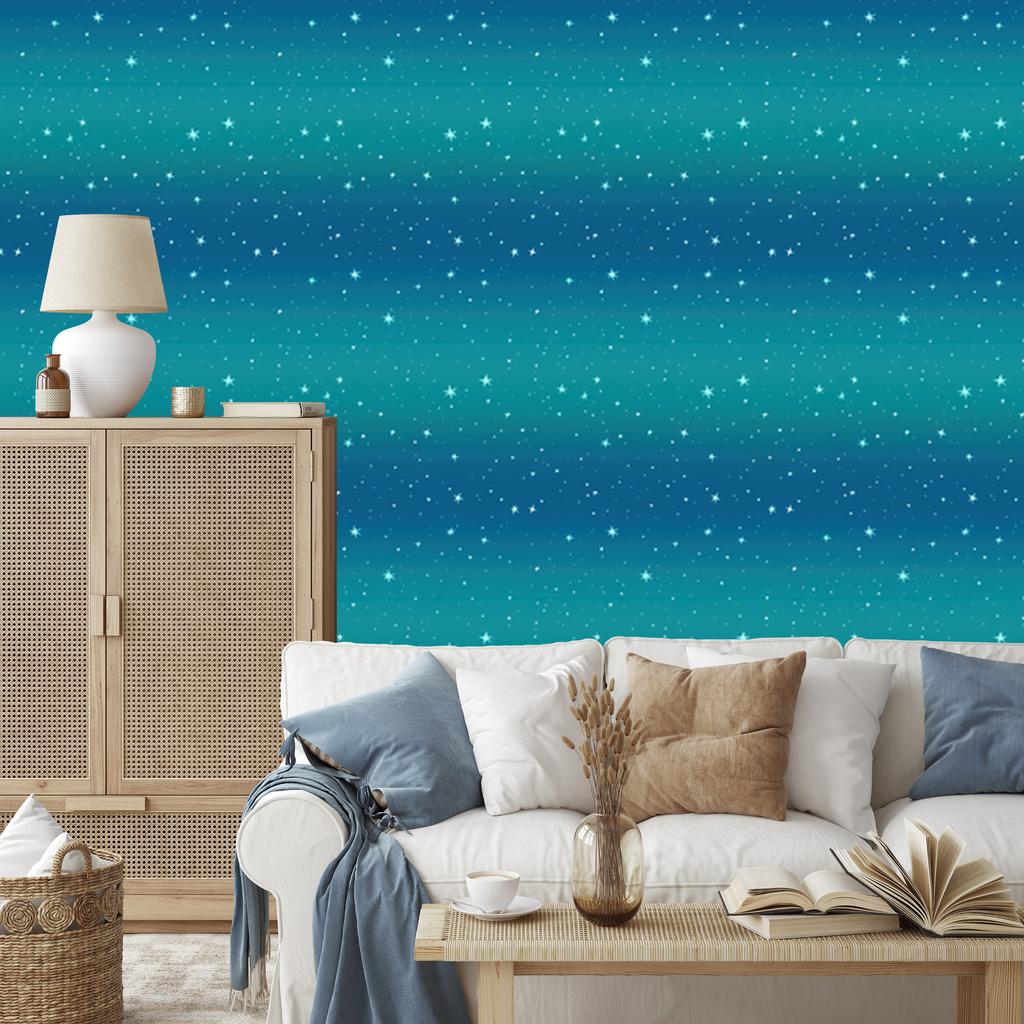 Watercolor Galaxy Wallpaper Turquoise and Blue, Turquoise Background 50x1000