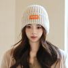 Coarse Needle Cloth Label Knitted Hat Women's Winter Outdoor Thickened Warm Cover Wool Hat