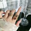 Retro Iris Purple Butterfly Diamond Flower Geometric Open Ring for Women: New Chinese Style, High-End Feel Index Finger Ring