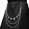 Multilayer Hip Hop Punk Metal Rivet Waist Chain Jewelry for Stage Performance