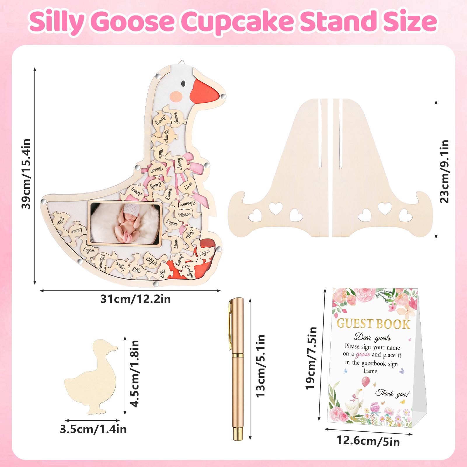 

64 шт. Глупая Гусыня Альтернатива Книге Пожеланий для Детского Праздника Украшения для Вечеринки Раскрытия Пола С 60 Деревянными Срезками Своими Руками 1 Книга для Подписей Гостей розовый