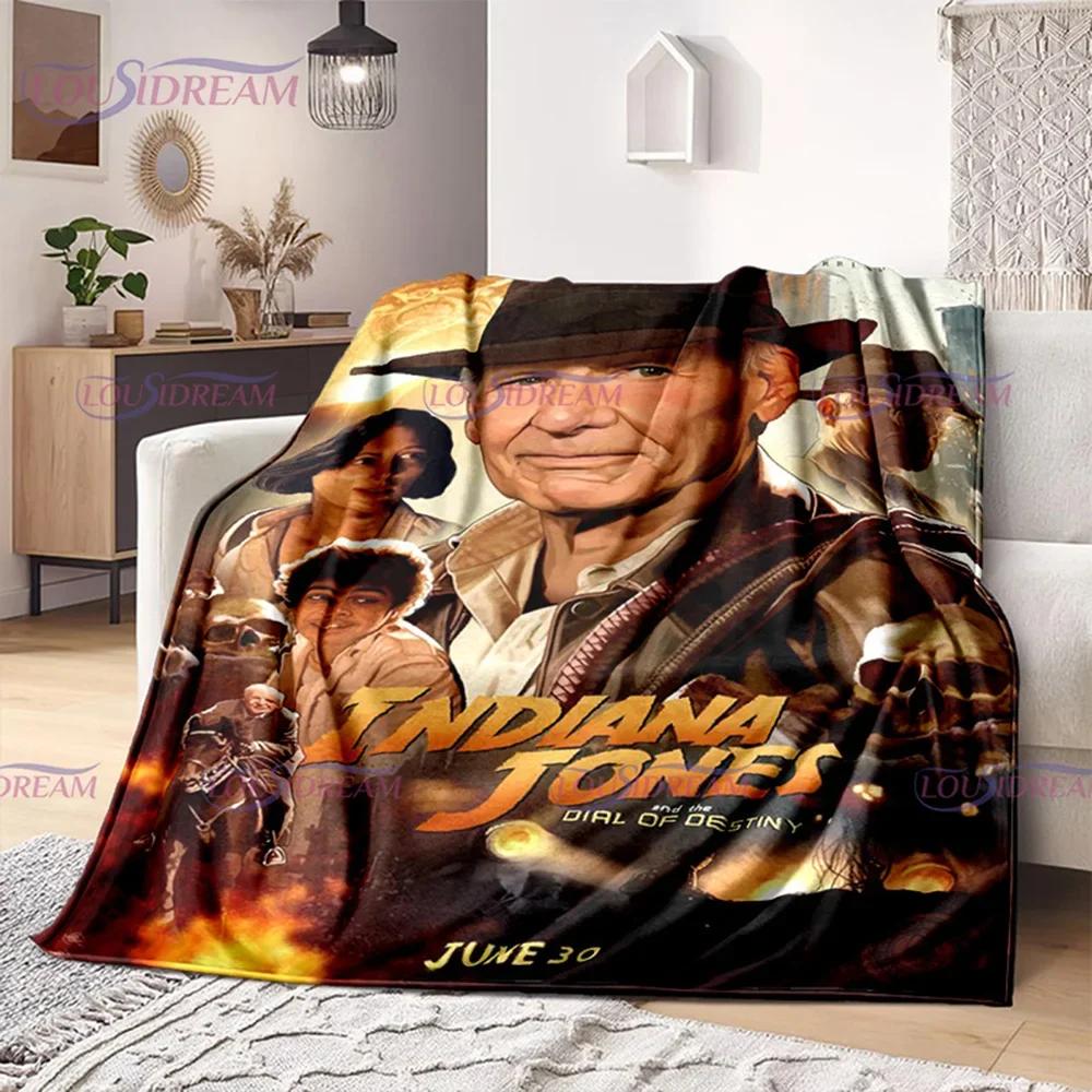 Indiana Jones and The Dial of Destiny Flannel Blanket Bedding Bedspread Sofa Warm Blanket Home Decor Children Adult Fans Gift
