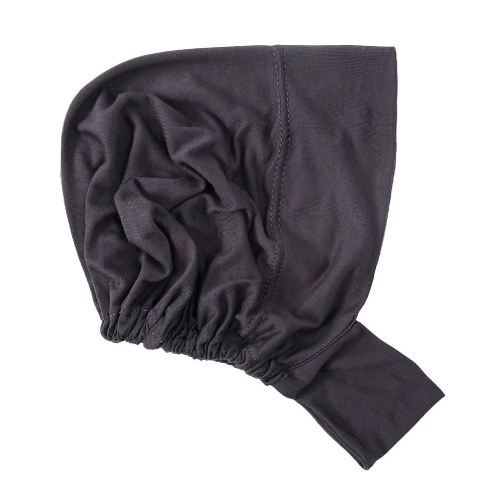 

New Elastic Instant Hijab Tube Jersey Cotton Ready To Wear Undercap Tudung Plain Solid Instant Turbans for Women темно-сірий колір