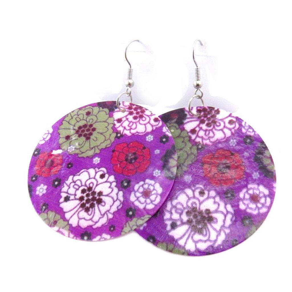 Les Trésors De Lily [J7118] - Designer-Ohrringe 'Vahiné' mauve