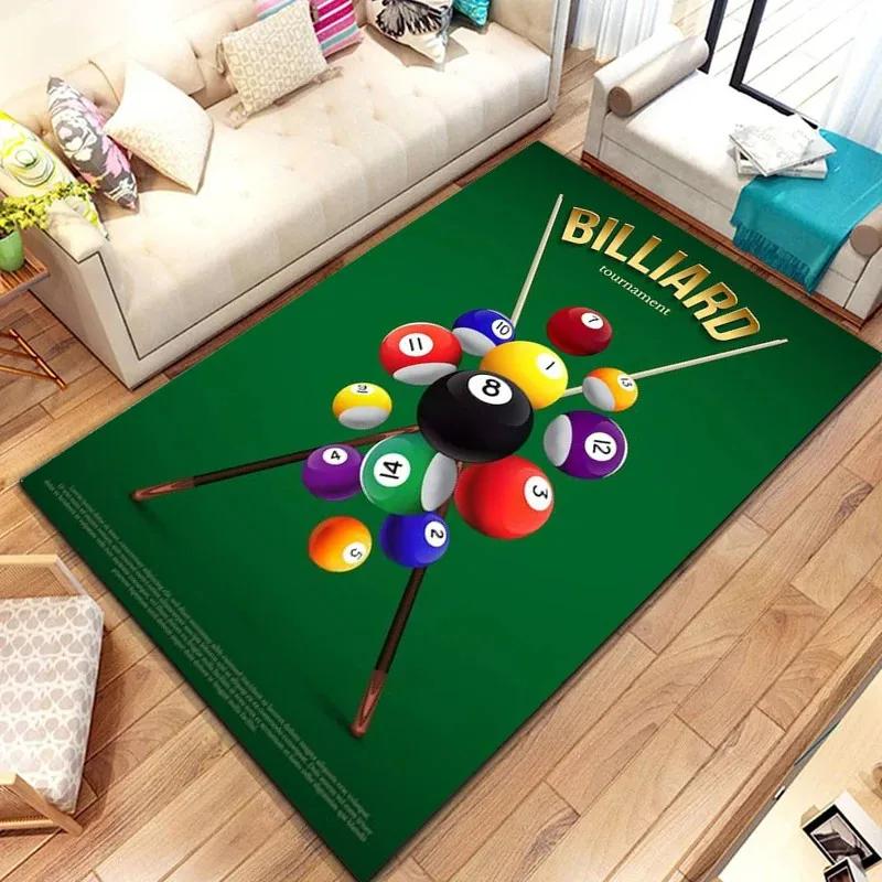 3D Bunter Snooker Billard Teppich Ball Sportbereich Teppich Für Wohn- Esszimmer Schlafzimmer Dekor Fußmatte Badezimmer Rutschfeste Teppiche