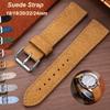 18 19 20 22 24mm Suede Strap Band Quick Release Vintage Cowhide Bracelet Calfskin Wristband Belt  Accessorie for Seiko for Omega