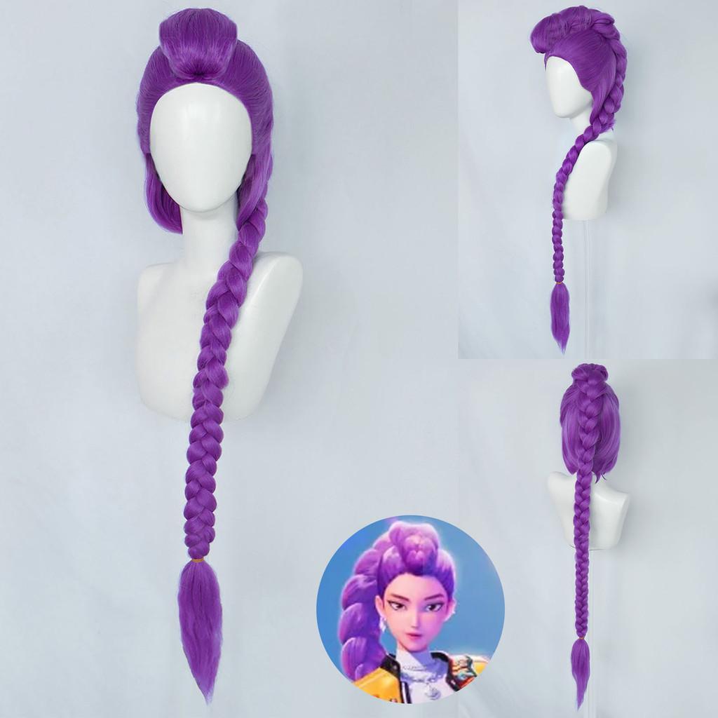 Kpop Dämonenjäger Rumi Mira Zoey Cosplay Perücke im Cartoon-Stil und atmungsaktives Material für Party- und Bühnengebrauch