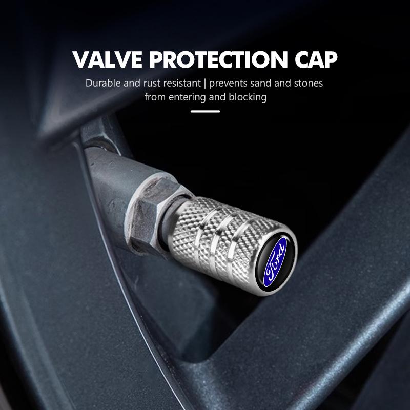 4PCS Car Logo Wheel Tire Valve Stem Caps Airtight Cover Auto Interior Accessories For Ford mk2 mk3 Ranger Mondeo mk4 S-MAX Kuga