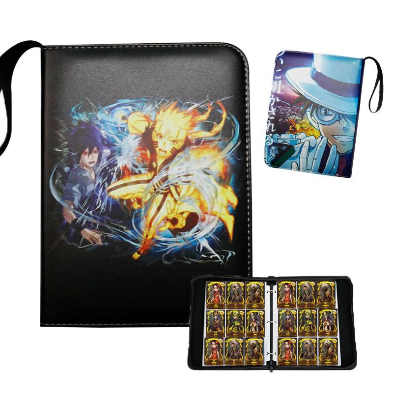 Naruto Card Binder, Leather Zip 9-Pocket Album, Large Capacity Anime Card Holder