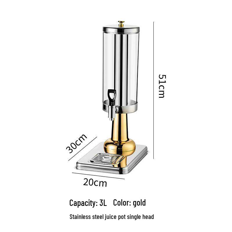 3L Saft- und Getränkespender aus Edelstahl für Restaurants - Einzel-/Doppelkopf, Hot Pot, Sesamöl, Buffet
