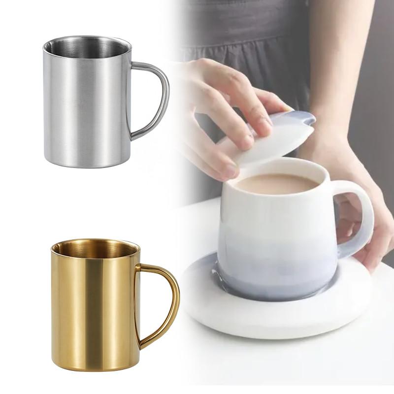 Stainless Steel Insulated Mug Lid Coffee Double Layer Anti Slip Drinking Cup