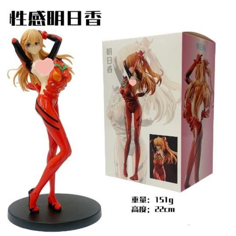 Asuka Langley Soryu Statue -02 Red Plug Suit PVC 1/7, Long Blonde Twin Tails, Sexy Action Pose Desktop Gift