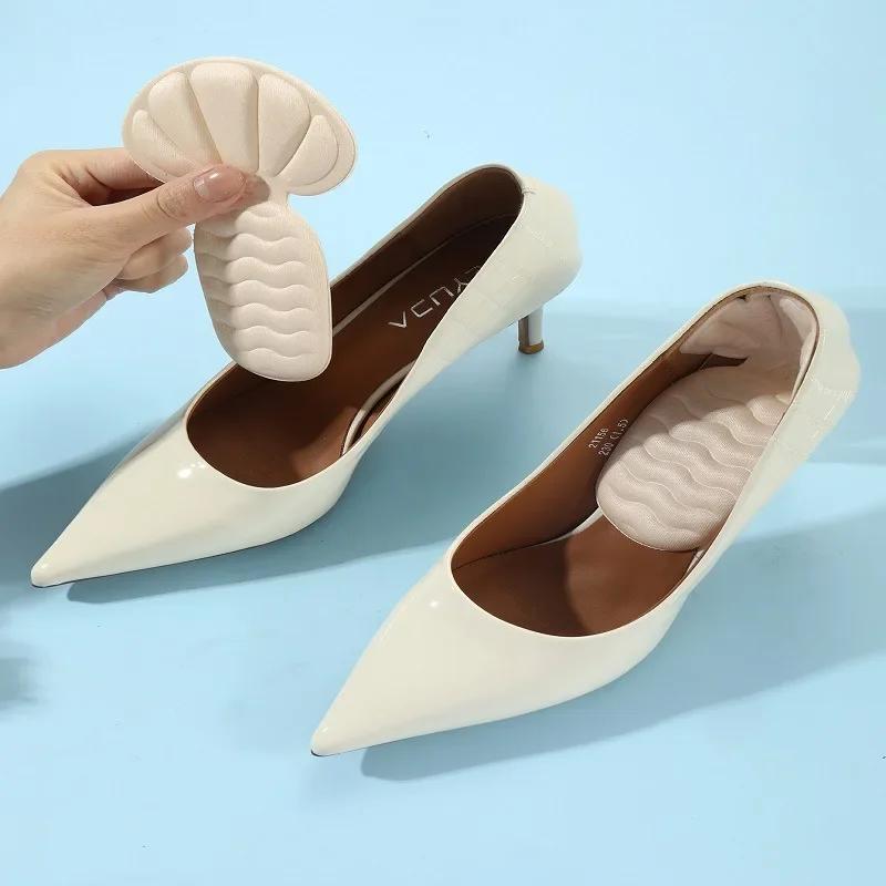 New Silicone Non-slip T-Shaped Heel Protectors Women Shoe Pads Pain Relief Foot Care Products Soft Thickened Shoes Insoles 1Pair