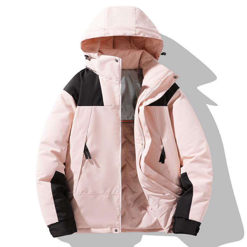 Unisex Warm Windproof Waterproof Cotton Coat with Detachable Hood - Outdoor Sports Jacket