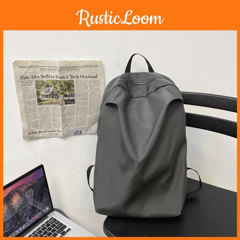 Simple Color Solid Large Capacity Student Leisure Backpack For Daily Use