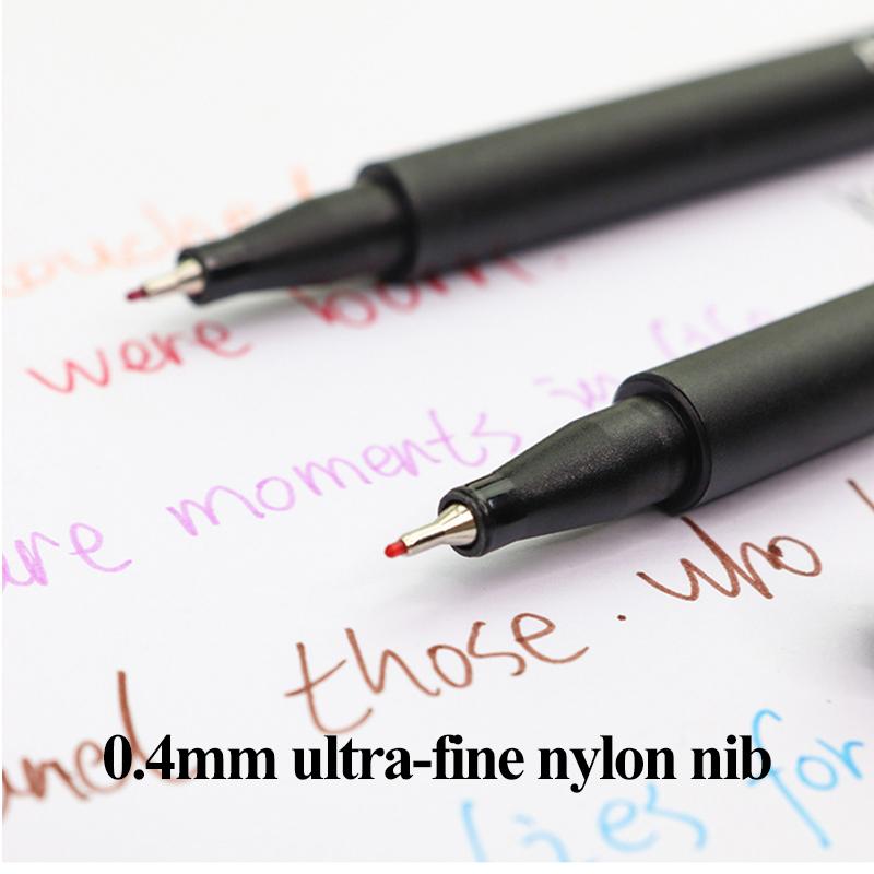 Farbiger Stift 0,4 mm Wasserbasierter Nadelstift 12/24/60 Farben Hakenlinienstift Fineliner Stifte Kunst Handkonto Malen Gelstift