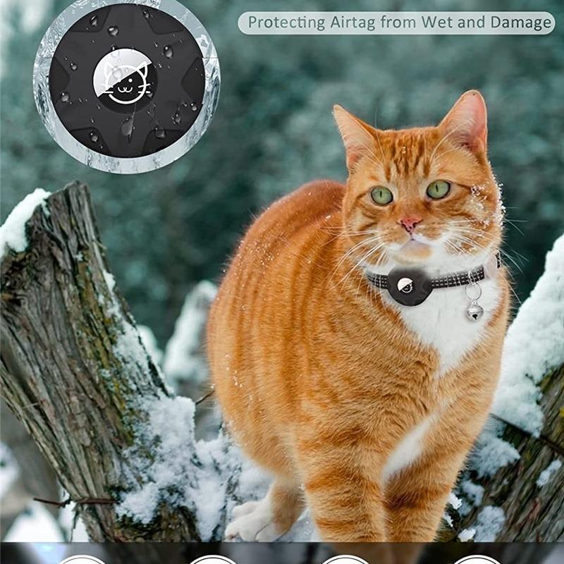Collare regolabile per gatti per AirTag Collare riflettente per gattini con custodia protettiva per AirTag Cani Gatti Collare Localizzatore GPS Articoli per animali domestici