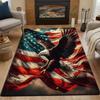 Eagle Over American Flag Patterned carpet, non slip mat suitable for living room and bedroom sofas