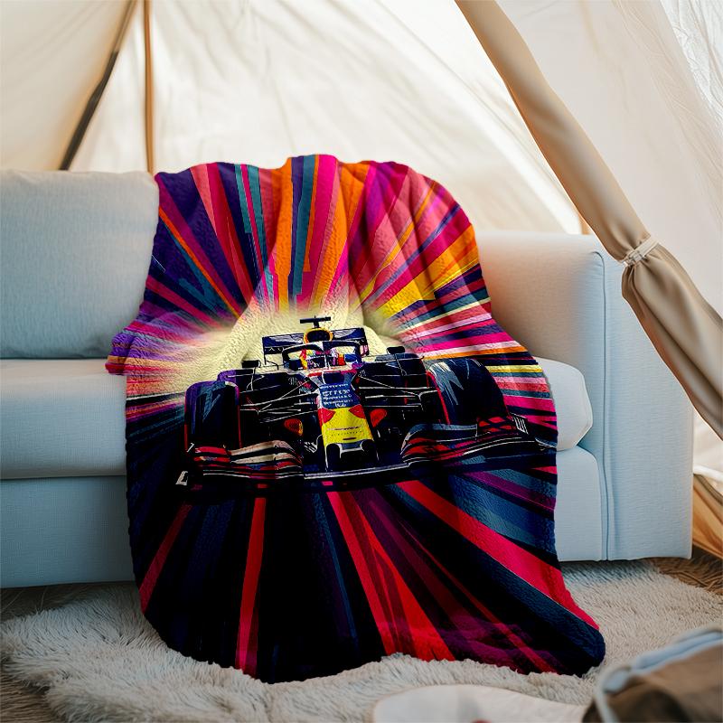 Decke mit Rennmotiv - Perfekt für Sofa, Bett, Reisen & Outdoor | Maschinenwaschbar, Gemütlich & Langlebig.