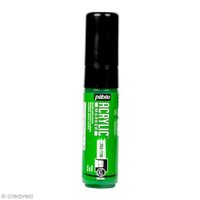 Marqueur peinture acrylique - PEBEO - Pointe épaisse 5/15 mm - Vert - Opaque - Large