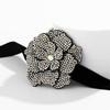 Exaggerated Romantic Big Flower Rhinestones Clavicle Chain Bracelet for Women Elegant Adjustable Choker Y2K Accessories