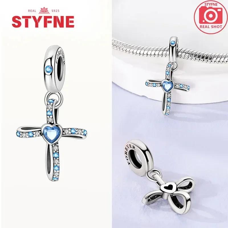 Copper Charms Religion Heart Lucky Eye Cross Beads Fit Originalbracelet For Women Fine Jewelry Gift