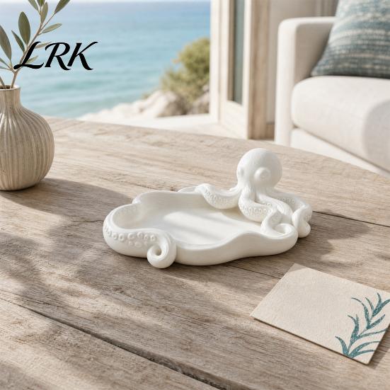 Octopus Shaped Jewelry Holder 3D Printed Tray, Ocean Animal Earrings Necklace Ring Small Accessory Dish Decorative Keys Trinkets Organizer Tray